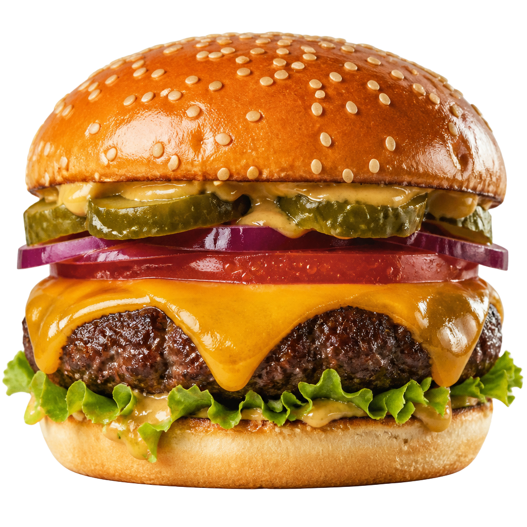 A delicious cheeseburger